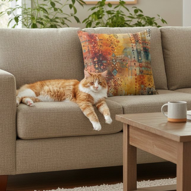 Boho Tribal Abstract Ethnic Pattern Kissen (Von Creator hochgeladen)