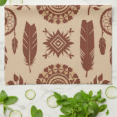 Boho Tribal Abstrakt Pattern | Earthy Geometric Geschirrtuch (Gefaltet)
