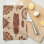Boho Tribal Abstrakt Pattern | Earthy Geometric Geschirrtuch (Viertel Falte)