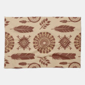 Boho Tribal Abstrakt Pattern | Earthy Geometric Geschirrtuch (Horizontal)