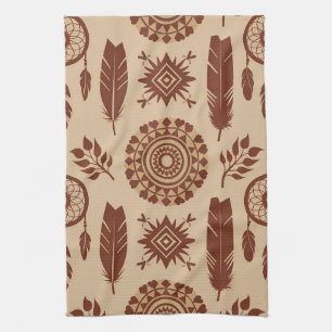 Boho Tribal Abstrakt Pattern Earthy Geometric Geschirrtuch