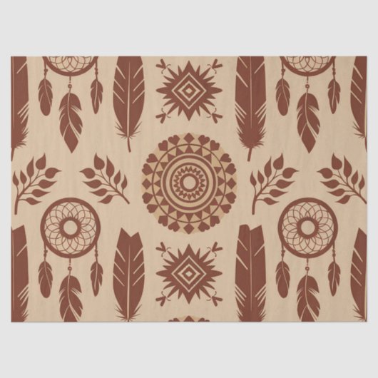 Boho Tribal Abstrakt Pattern | Earthy Geometric Seidenpapier (Vorderseite)