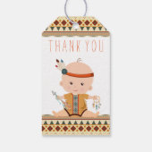 Boho Tribal Baby Shower Geschenktasten Geschenkanhänger (Rückseite)