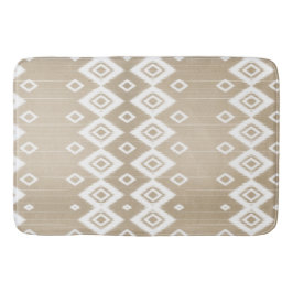 Boho Tribal Beige White Geometric Badematte