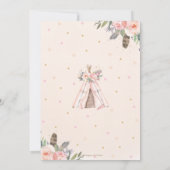 Boho Tribal Blush Bloral Woodland Deer Baby Dusche Dankeskarte (Rückseite)