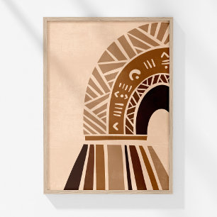 Boho-Tribal-Bogen abstrakter neutraler Wandkunst-D Poster