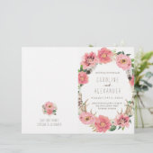 Boho Tribal Bohemisch Feather Wedding Programs (Stehend Vorderseite)