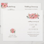 Boho Tribal Bohemisch Feather Wedding Programs (Vorne/Hinten)