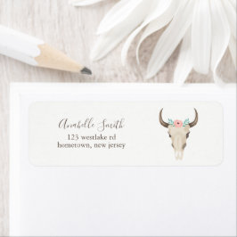 Boho Tribal Cow Skull