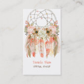 Boho Tribal Dream Catcher Arrows Feathers Blume Visitenkarte (Vorderseite)