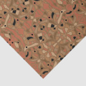 Boho Tribal Ethno Ochre Brown Abstraktes Muster Seidenpapier (Ausschnitt)
