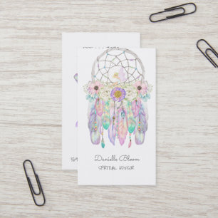 Boho Tribal Fairy Dream Catcher Feathers Visitenkarte
