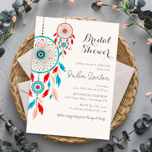 Boho-Tribal-Feather-Dreamcatcher-Brautjungfer Einladung