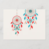 Boho Tribal feather Dreamcatcher Bridesmaid Cards Menükarte (Rückseite)