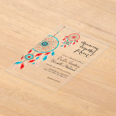 Boho Tribal feather Dreamcatcher Wedding Acryleinladungen (Ablage )