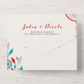 Boho Tribal feather Dreamcatcher Wedding All In One Einladung (Rückseite)