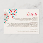 Boho Tribal feather Dreamcatcher Wedding Begleitkarte (Vorderseite)