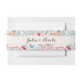 Boho Tribal feather Dreamcatcher Wedding Einladungsbanderole