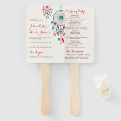 Boho Tribal feather Dreamcatcher Wedding Fächer (Vorne und Hinten)