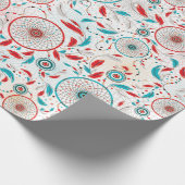 Boho Tribal feather Dreamcatcher Wedding Geschenkpapier (Ecke)