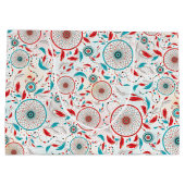 Boho Tribal feather Dreamcatcher Wedding Große Geschenktüte (Rückseite)