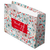 Boho Tribal feather Dreamcatcher Wedding Große Geschenktüte (Vorderseite Schrägansicht)