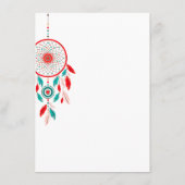 Boho Tribal feather Dreamcatcher Wedding Menükarte (Rückseite)