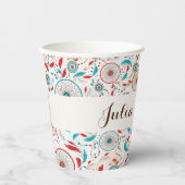 Boho Tribal feather Dreamcatcher Wedding Pappbecher (Vorderseite)