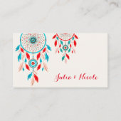 Boho Tribal feather Dreamcatcher Wedding Platzkarte (Vorderseite)