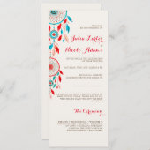 Boho Tribal feather Dreamcatcher Wedding Programm (Vorne/Hinten)