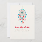 Boho Tribal feather Dreamcatcher Wedding Save The Date (Rückseite)
