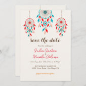 Boho Tribal feather Dreamcatcher Wedding Save The Date (Vorne/Hinten)
