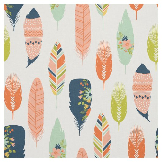 Boho Tribal Feather Fabric Stoff (Muster)