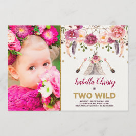 Boho Tribal Floral ZWEI WILD Geburtstag Dreamcatch Einladung