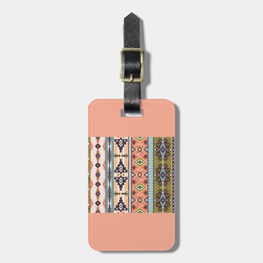 Boho Tribal Geometric Muster Südwestaztec Gepäckanhänger (Vorderseite vertikal)
