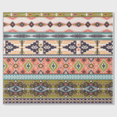 Boho Tribal Geometric Muster Südwestaztec Geschenkpapier (Flach)