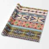 Boho Tribal Geometric Muster Südwestaztec Geschenkpapier (Ungerollt)