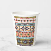 Boho Tribal Geometric Muster Südwestaztec Pappbecher (Vorderseite)