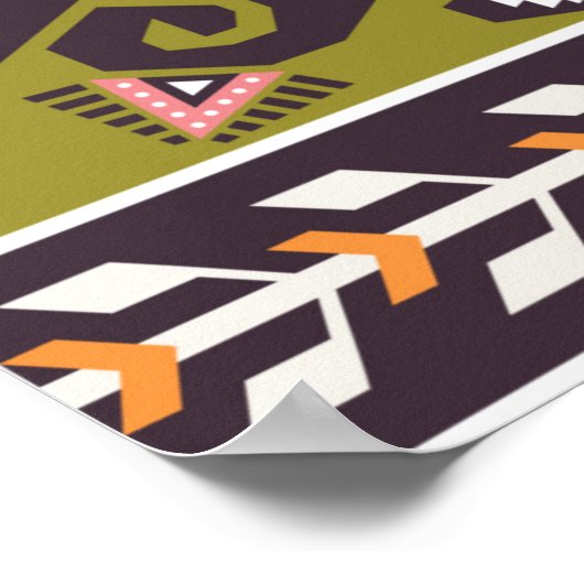 Boho Tribal Geometric Muster Südwestaztec Poster (Ecke)