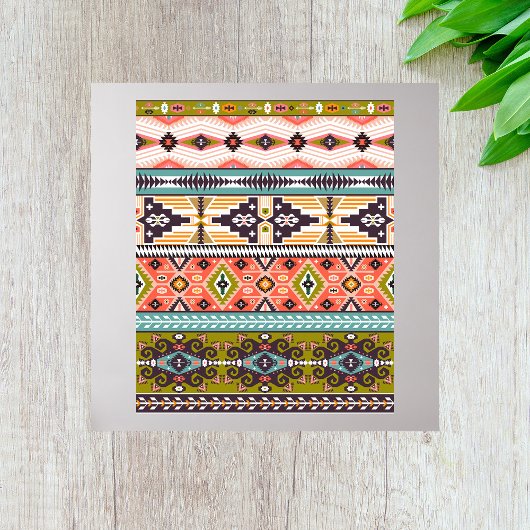 Boho Tribal Geometric Muster Südwestaztec Poster