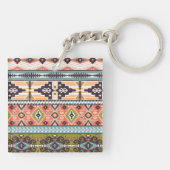 Boho Tribal Geometric Muster Südwestaztec Schlüsselanhänger (Rückseite)