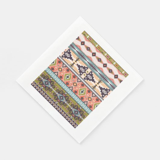 Boho Tribal Geometric Muster Südwestaztec Serviette (Ecke)