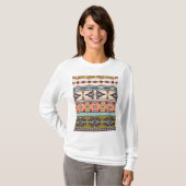 Boho Tribal Geometric Muster Südwestaztec T-Shirt (Vorne ganz)