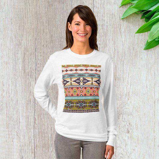 Boho Tribal Geometric Muster Südwestaztec T-Shirt