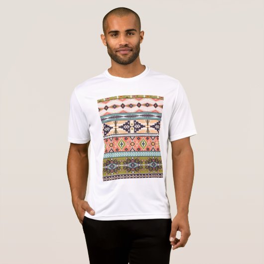 Boho Tribal Geometric Muster Südwestaztec T-Shirt (Vorne ganz)