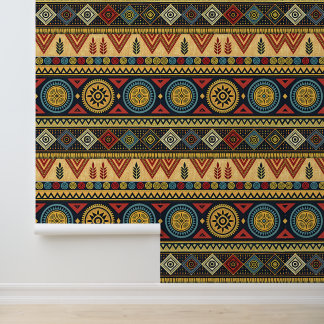 Boho Tribal Geometric Pattern Wallpaper Tapete