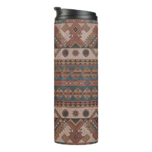 Boho Tribal Geometric Thermal Tumbler - isoliert Thermosbecher