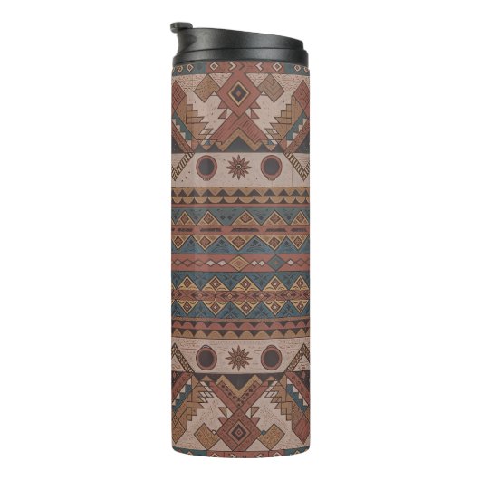 Boho Tribal Geometric Thermal Tumbler - isoliert Thermosbecher (Nach rechts gedreht)