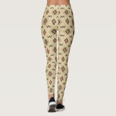 Boho-Tribal-Geometrisches Erdtön-Muster Leggings (Rückseite)