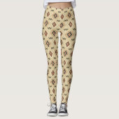 Boho-Tribal-Geometrisches Erdtön-Muster Leggings (Vorderseite)